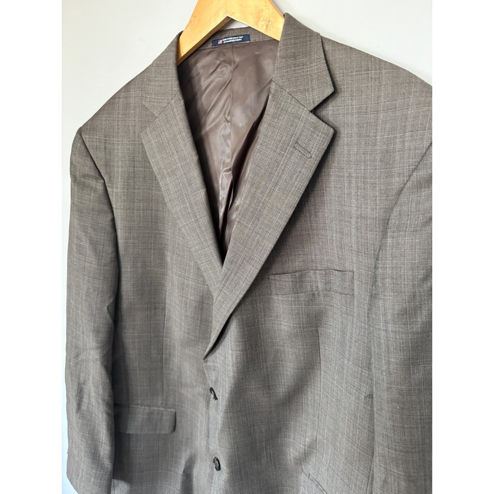 Hart Schaffner Marx Brown Glen Plaid Blazer Sport Coat 50R Made in USA Dillard's